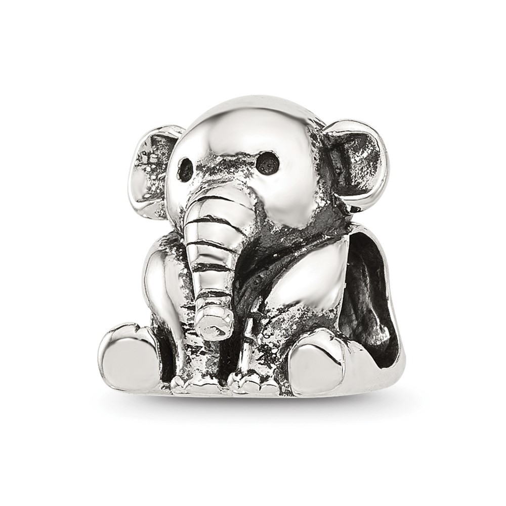 925 Sterling Silver Reflections Sitting Elephant Bracelet Necklace Charm Bead